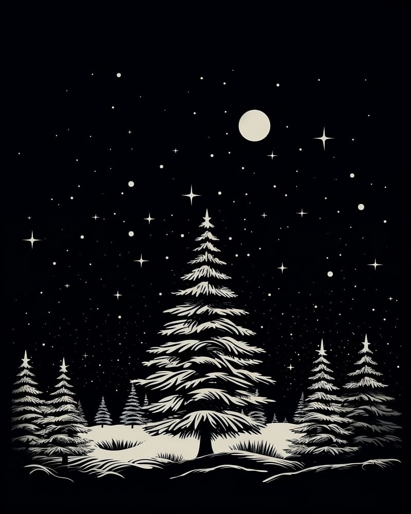 Moonlit Snowy Forest by Emiliano Deificus — canvas wall art