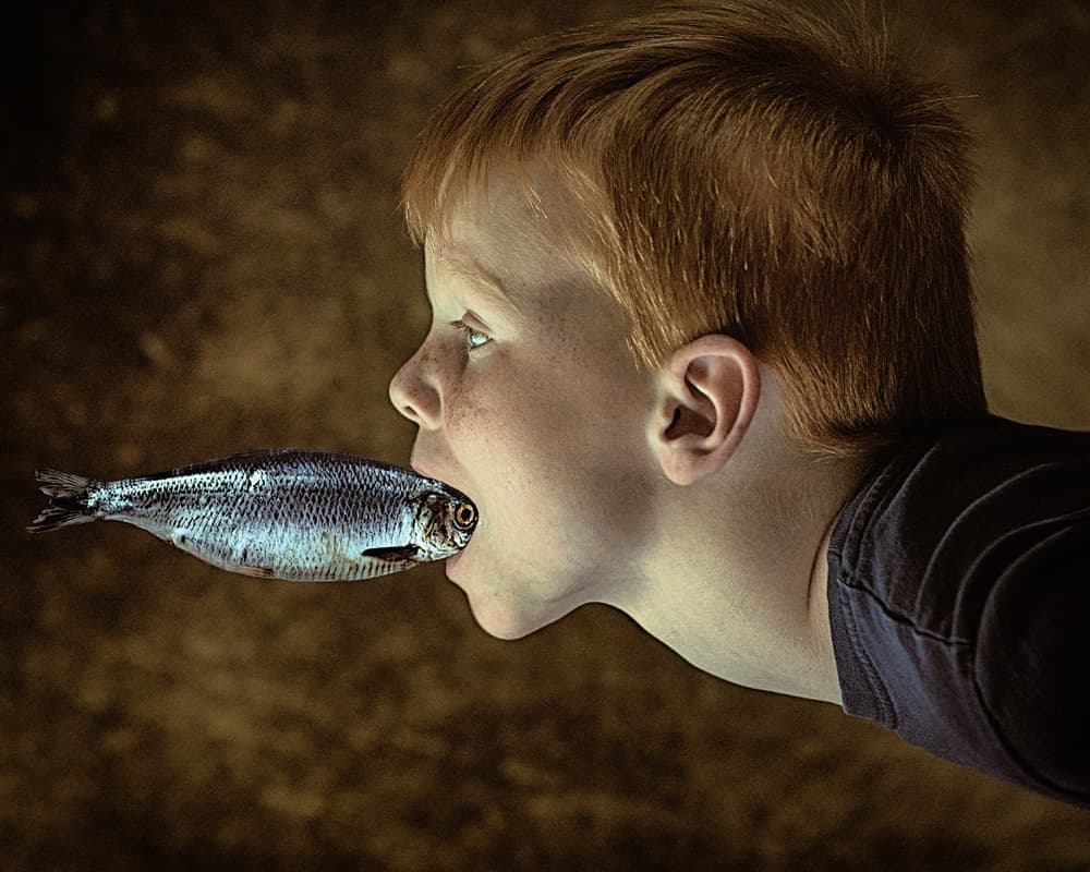 Boy and Fish by Jacob Tuinenga — canvas wall art