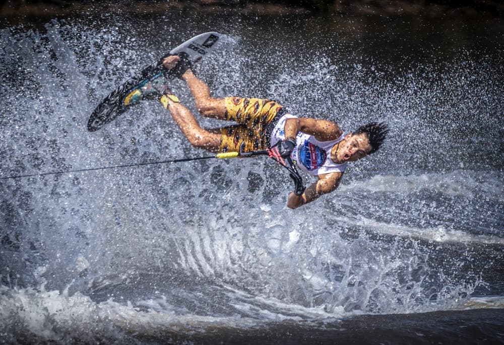Dynamic Wakeboarder Splash by Frank Ma — canvas wall art