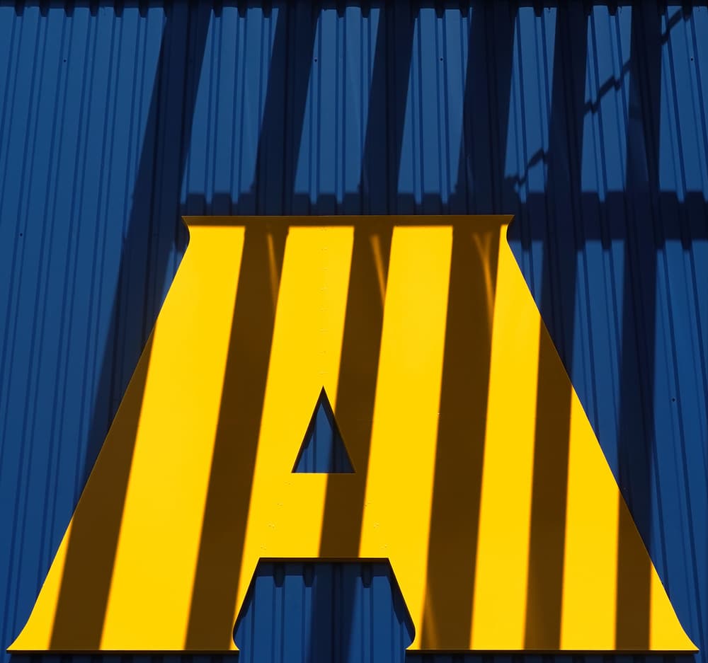 Bold Yellow Letter A by Hans-Wolfgang Hawerkamp — canvas wall art