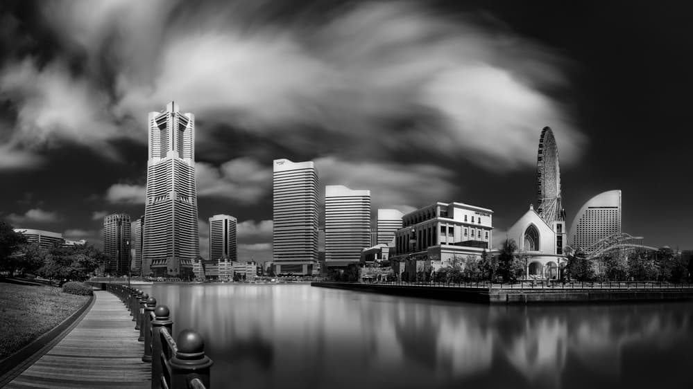 Dramatic Yokohama Skyline by Akira TAKAUE — canvas wall art