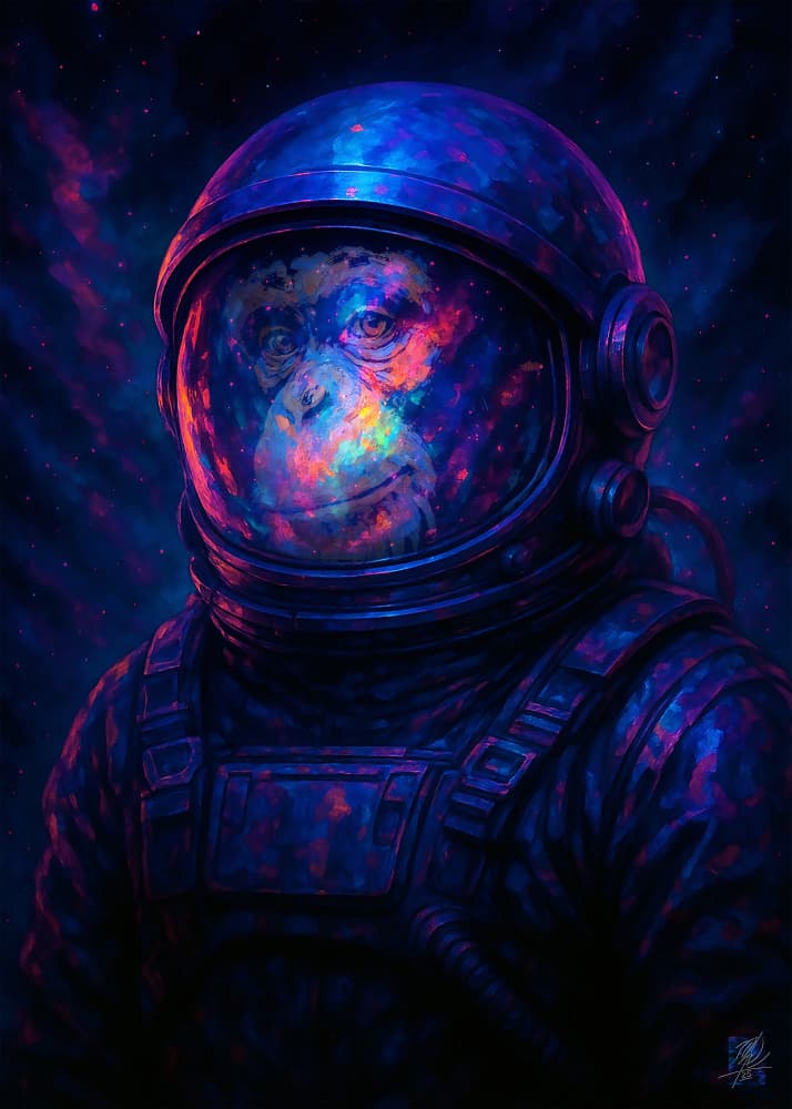 Monkymoon by Osvaldo Russo — canvas wall art
