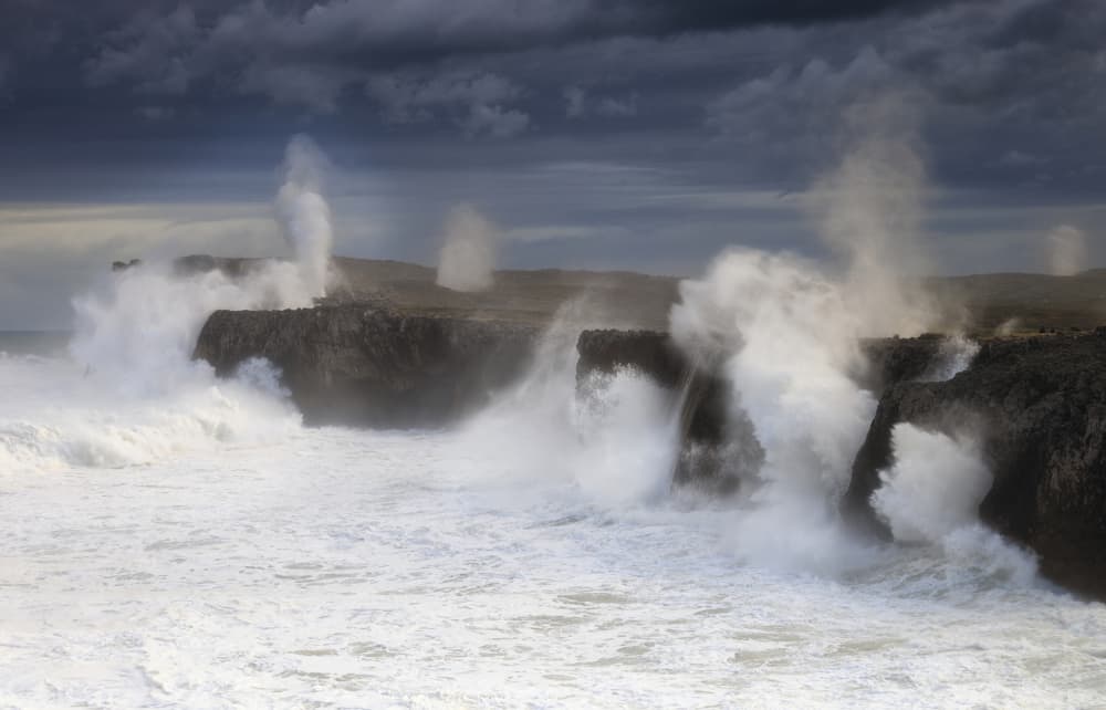 Crashing Ocean Cliffs by Rodrigo Núñez Buj — canvas wall art