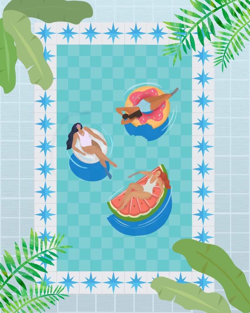 Pool Party by Petra Lizde — canvas wall art