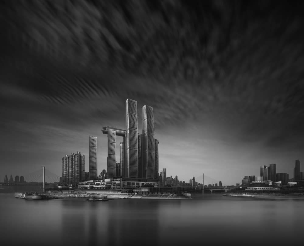 Dramatic Modern Cityscape by Alvin Wang — canvas wall art