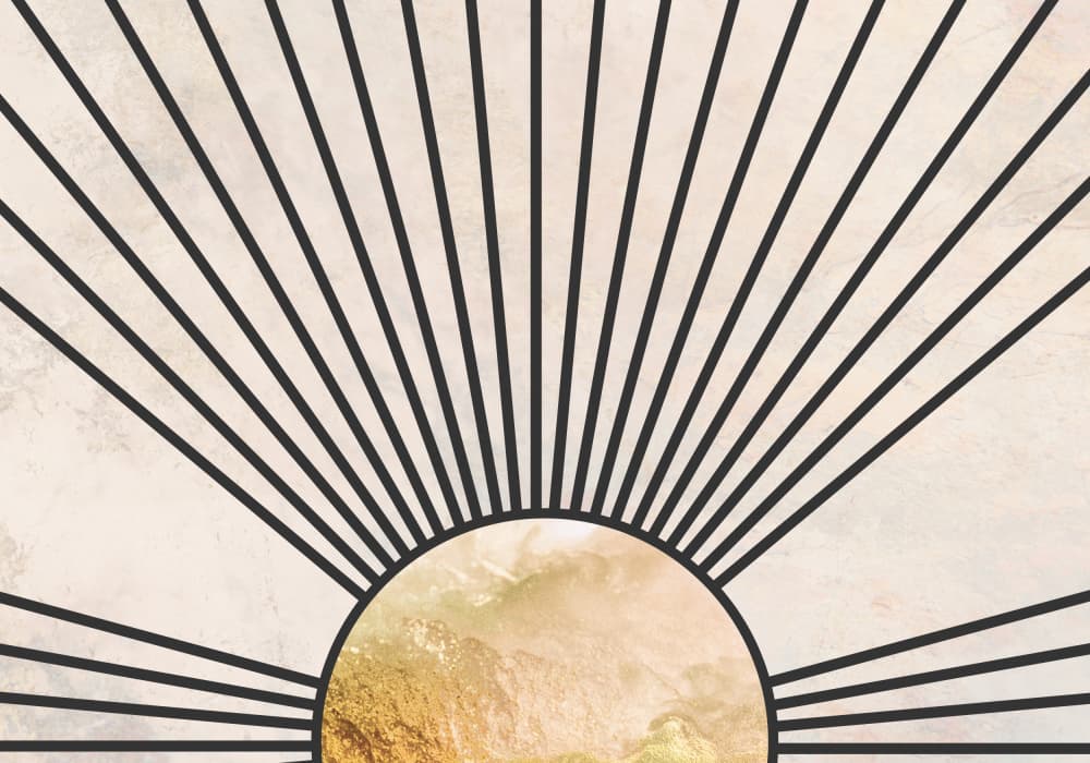 Golden Abstract Sun Rays by Sarah Manovski — canvas wall art