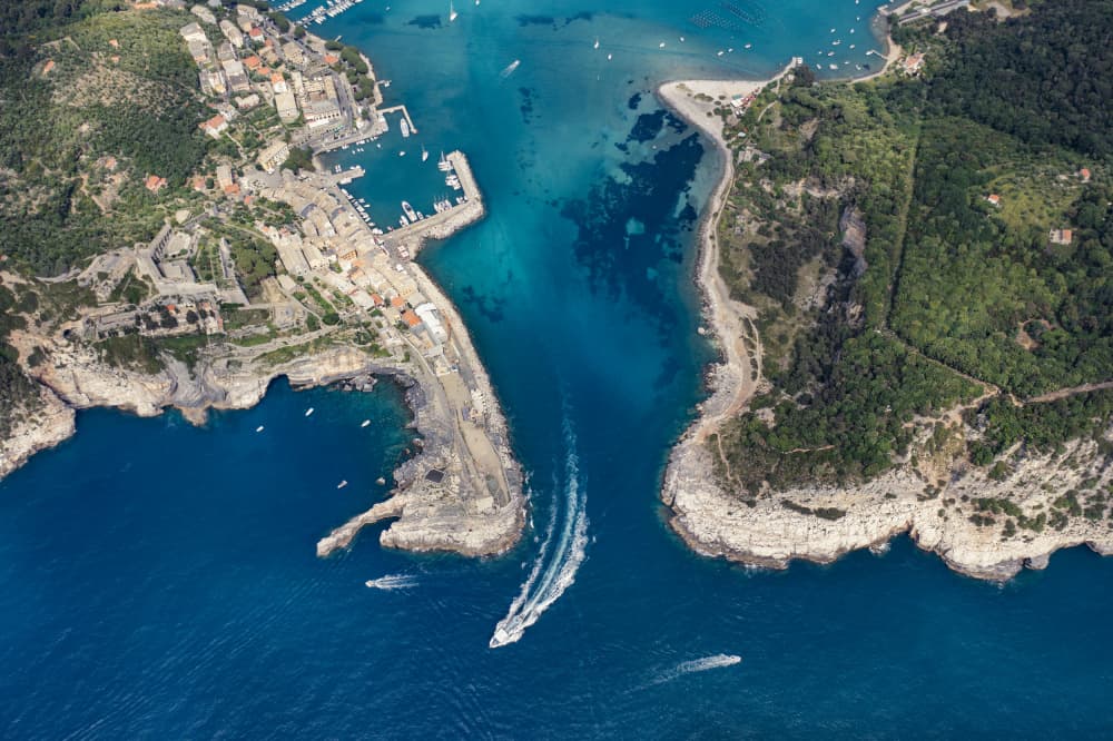 Mediterranean Coastal Harbor by Davide Lopresti — canvas wall art