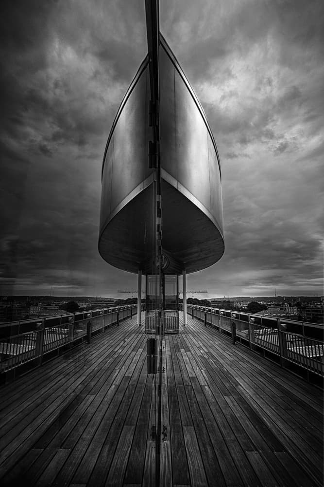 Modern Bow Structure by Louie Luo — canvas wall art