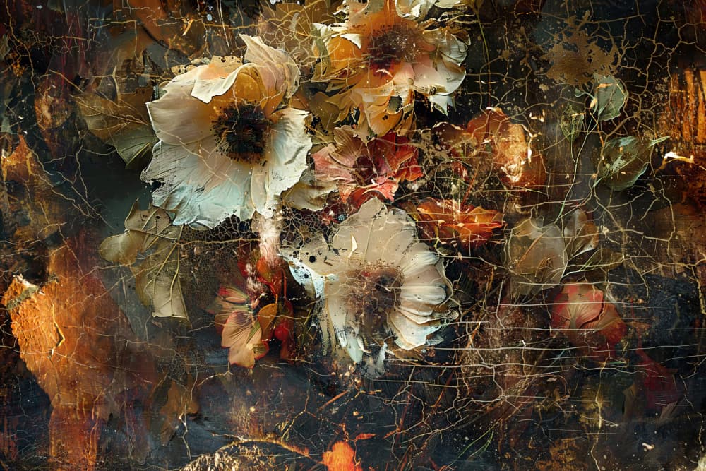 Moody Floral Still Life by Rafal Kulik — canvas wall art