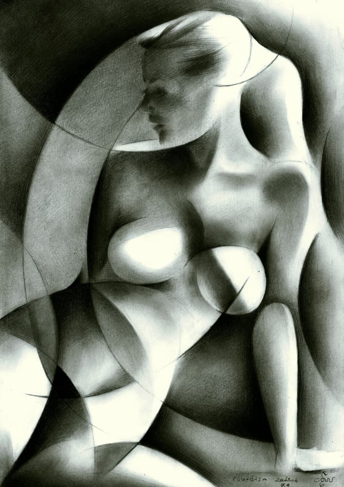 Roundism - 30-12-16 (Anita Ekberg) by Corné Akkers — canvas wall art