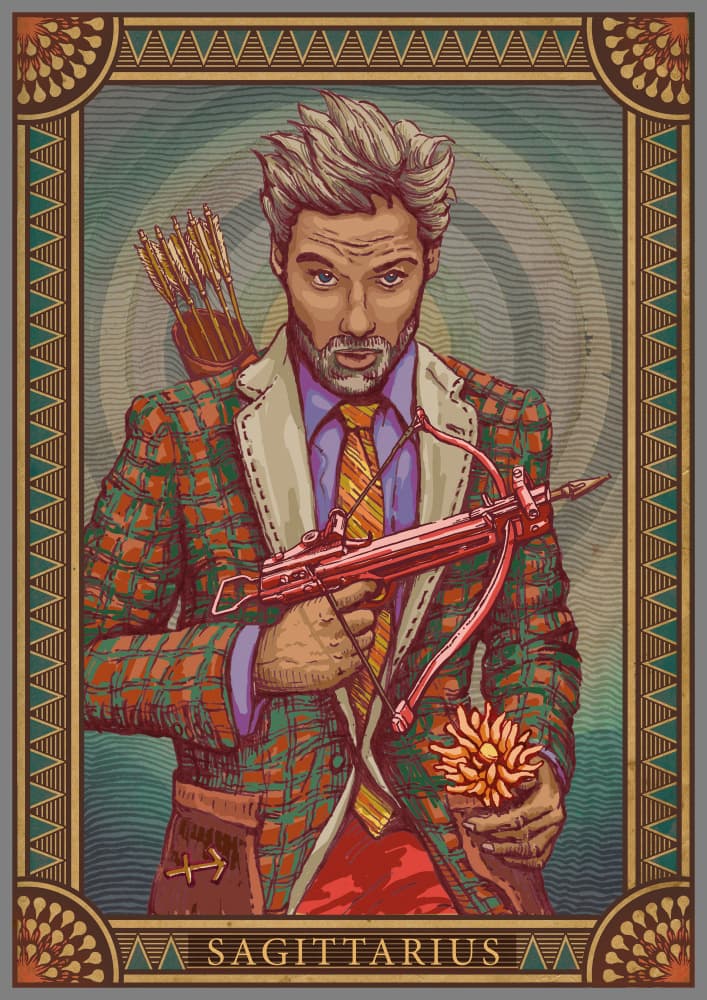 Dapper Sagittarius Archer by Olga Galeeva — canvas wall art