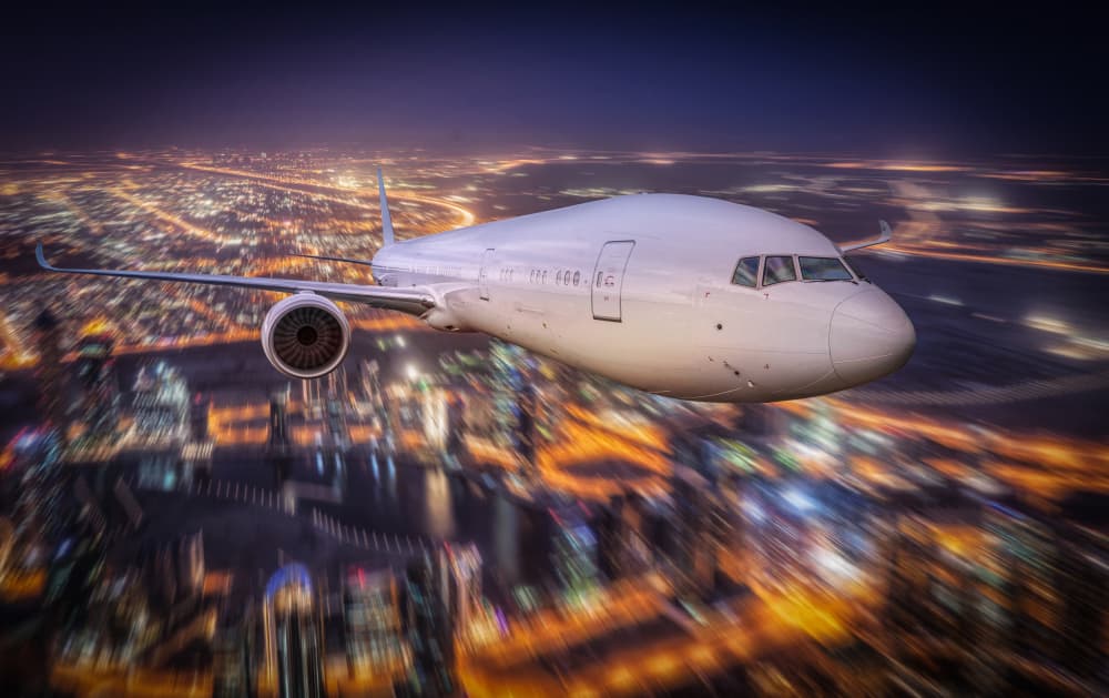 Night City Flight by Marcel Egger — canvas wall art