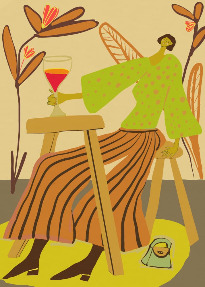 Bohemian Outdoor Wine by Sharyn Bursic — canvas wall art