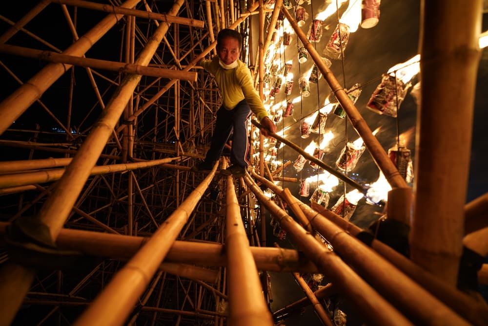 Bamboo Fire Festival by Sarawut Intarob — canvas wall art