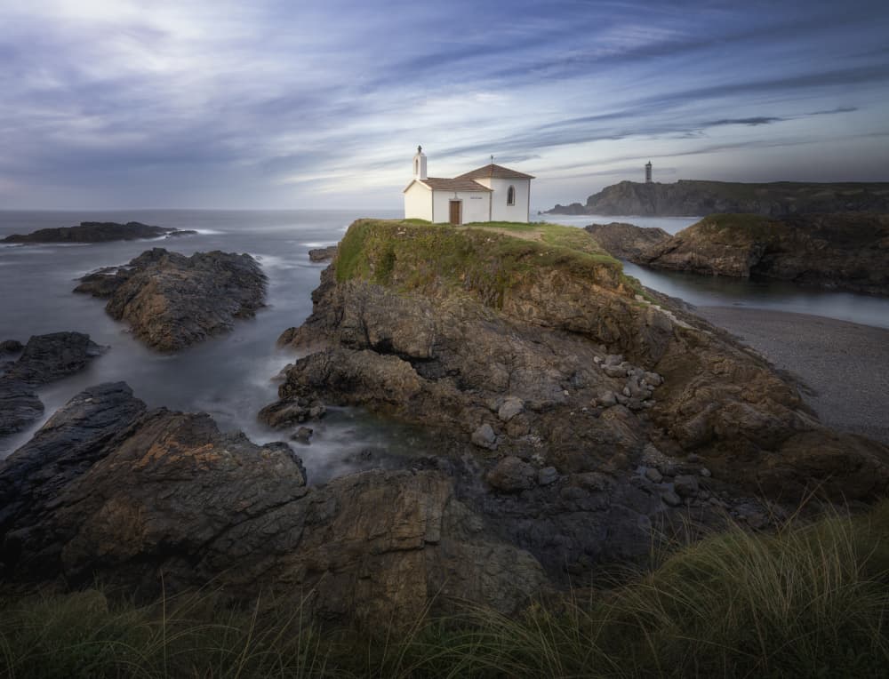 Coastal Church Serenity by Josema Martin Espinar — canvas wall art