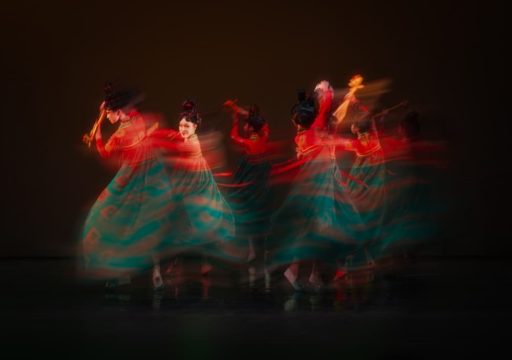 Traditional Dancers in Motion by Mia Meng — canvas wall art