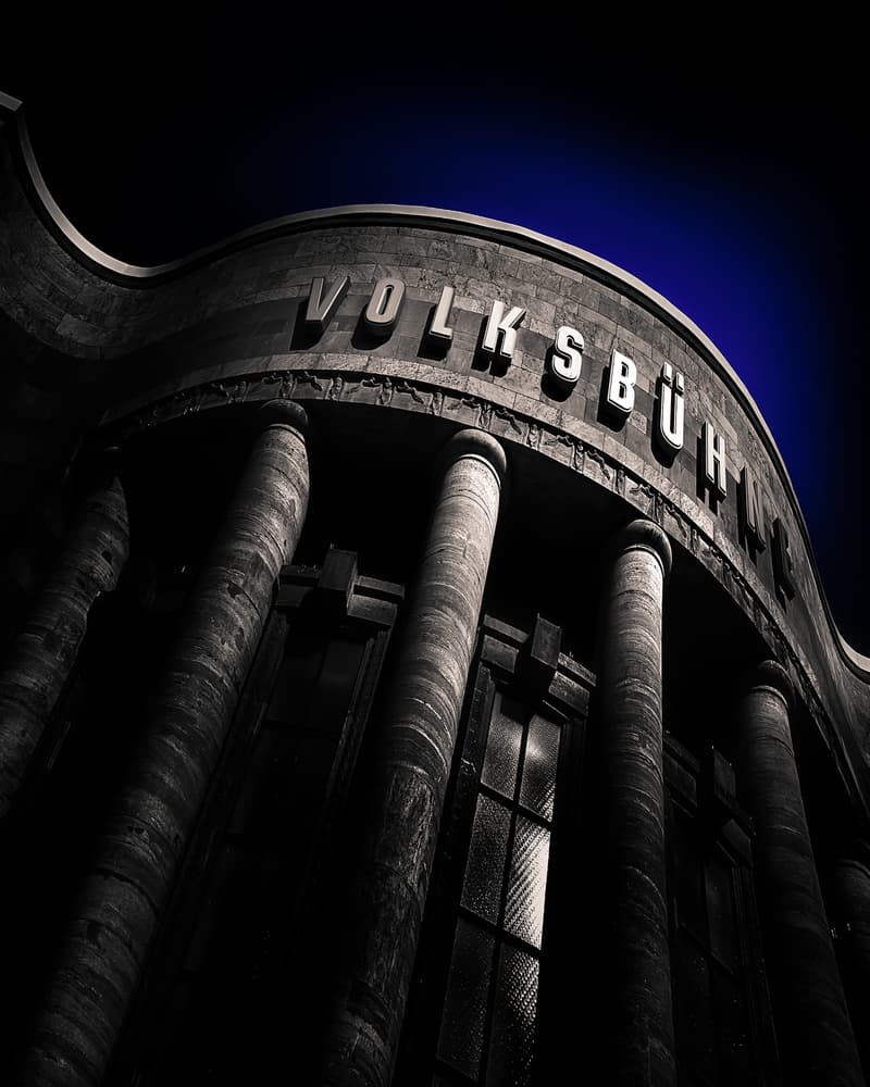 Dramatic Theatre Facade by Marc Huybrighs — canvas wall art