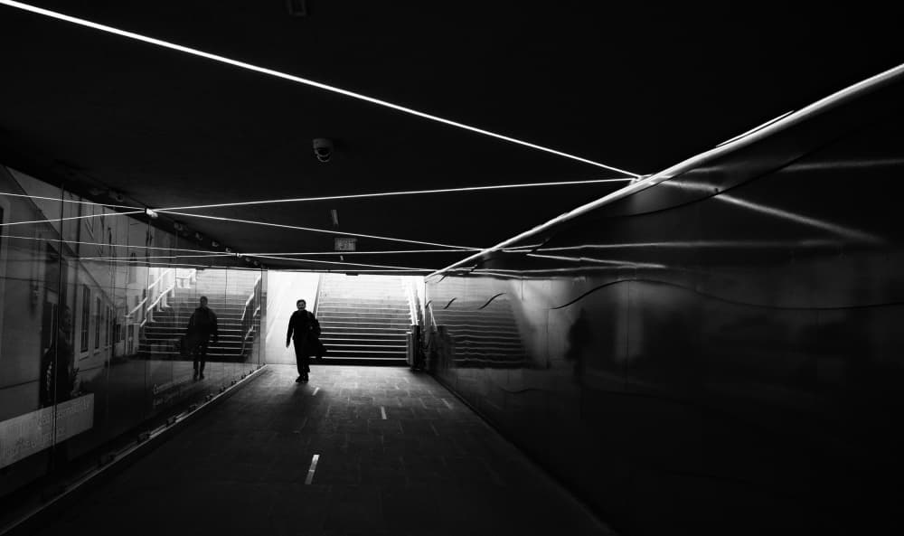 Figures Walking Underground by Julien Oncete — canvas wall art