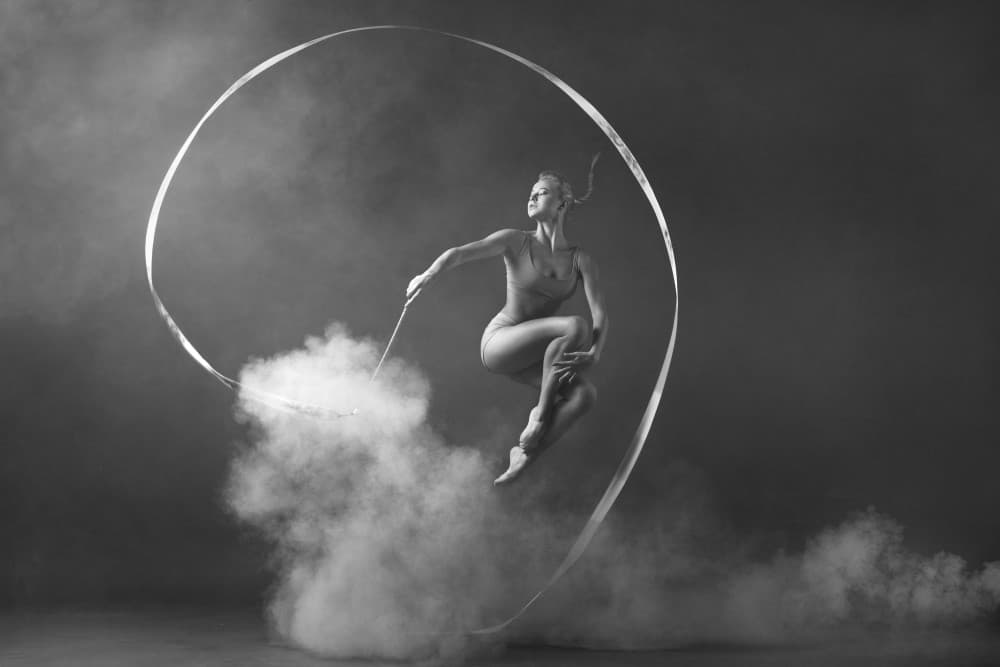 Graceful Ribbon Dance Smoke by Natalya Sleta — canvas wall art