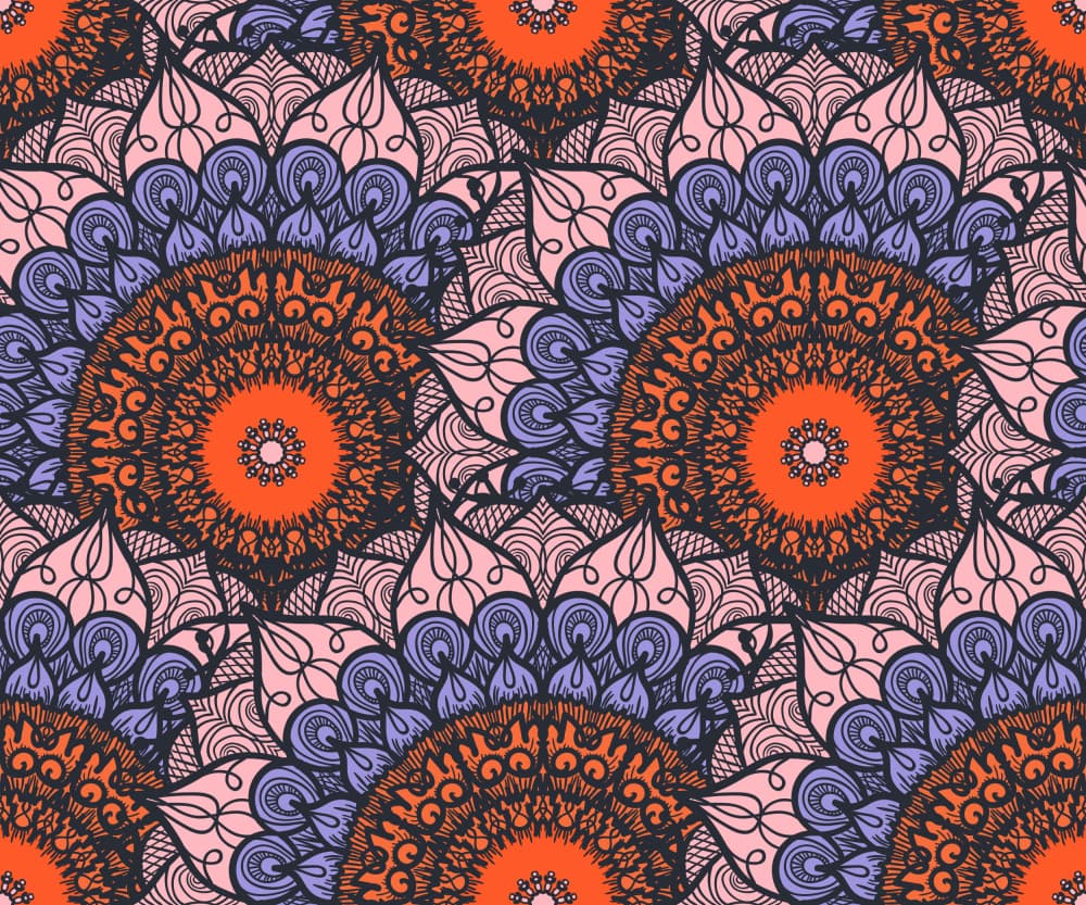 Vibrant Bohemian Mandala Pattern by Marika Barsrsind β canvas wall art