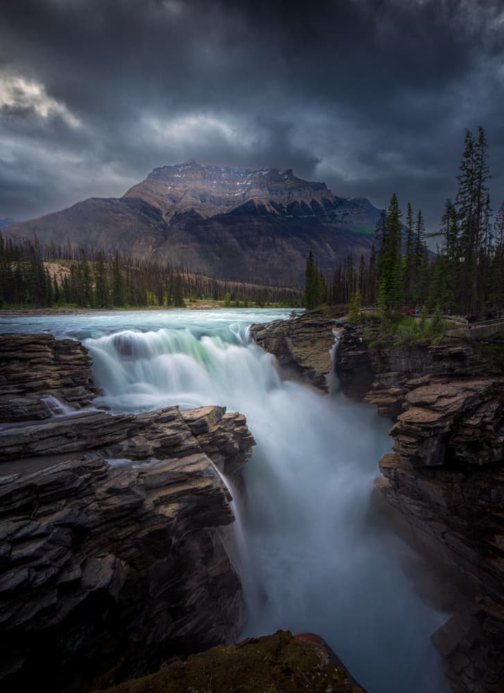 Stormy Mountain Waterfall by Bing Li — canvas wall art