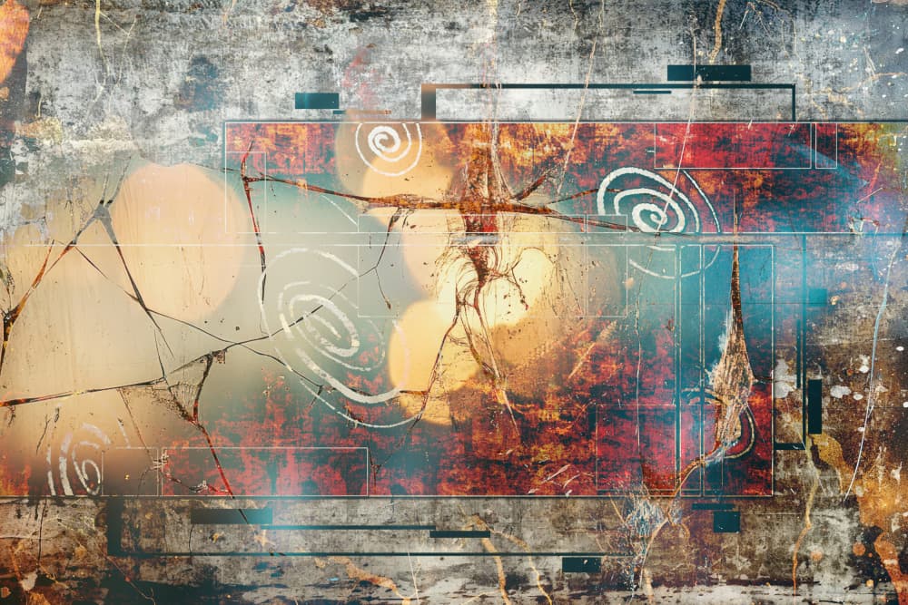 Abstract Cracked Bokeh Swirls by Rafal Kulik — canvas wall art