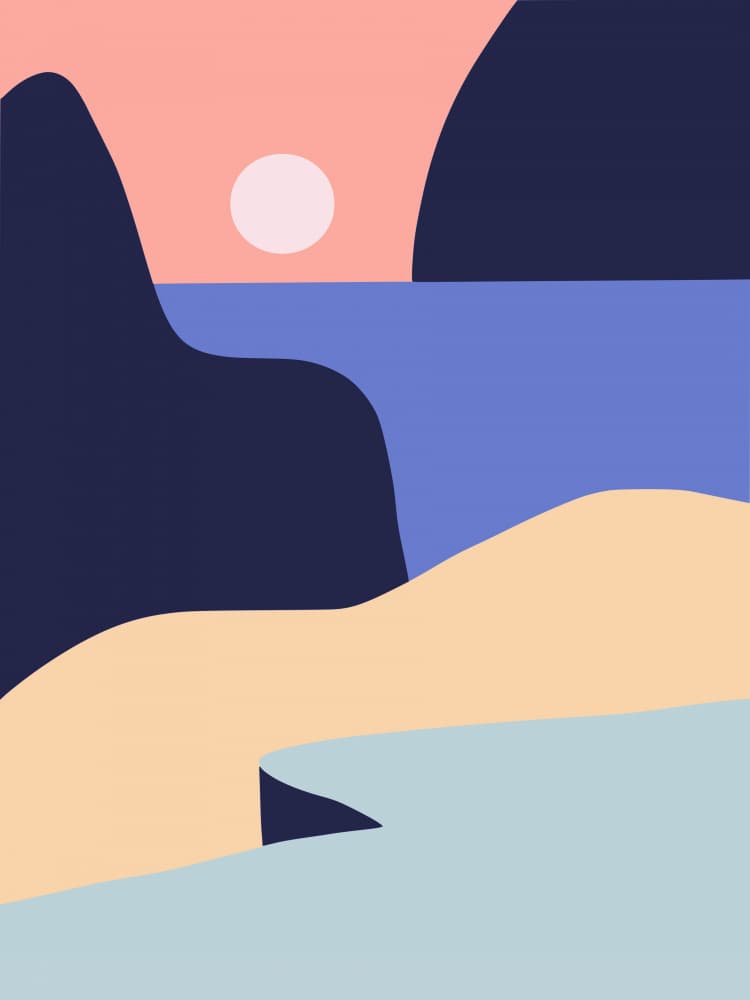 Abstract Sunset Beach by Little Dean — canvas wall art