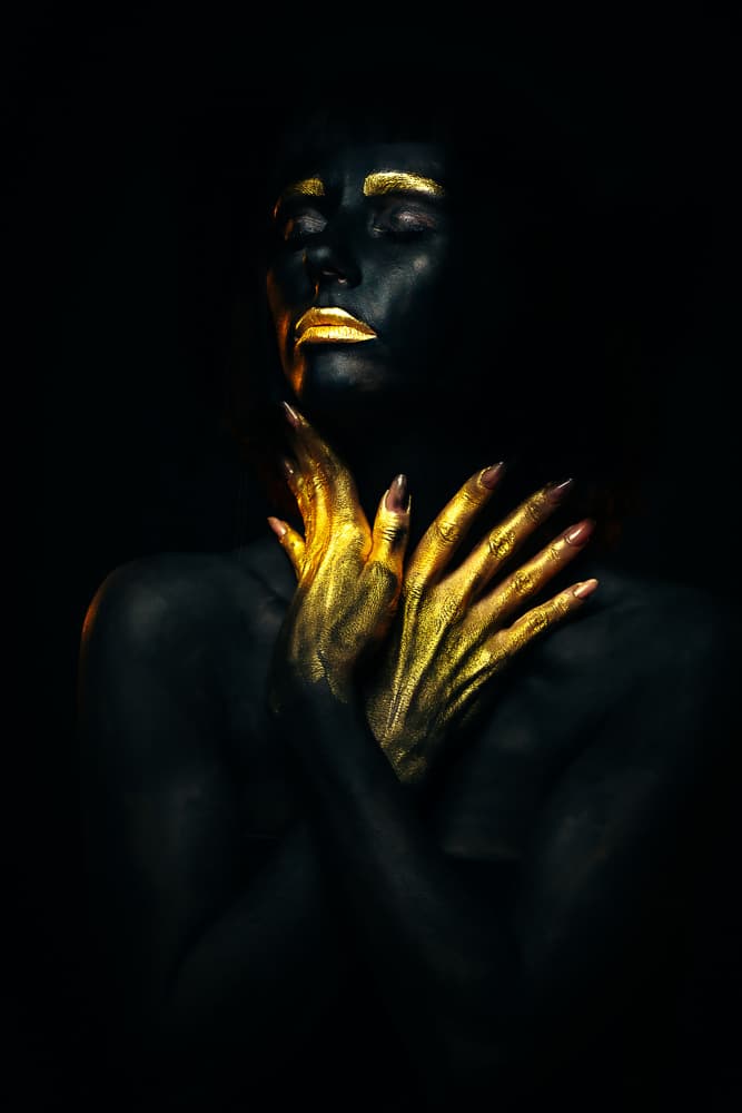 Black and Gold Woman by MAZAL TOV MATTY OZERI — canvas wall art