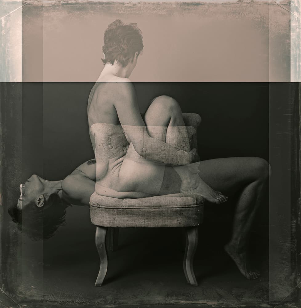 Nude Female Contemplation by Bogdan Bouşcă — canvas wall art