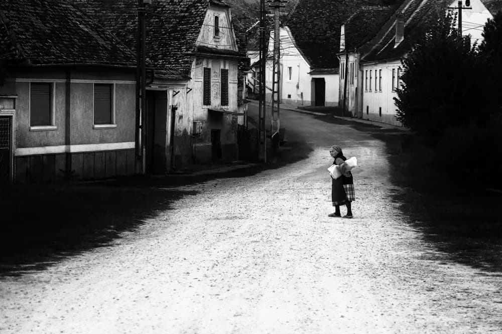 Quiet Village Walk by Marius Cinteza — canvas wall art