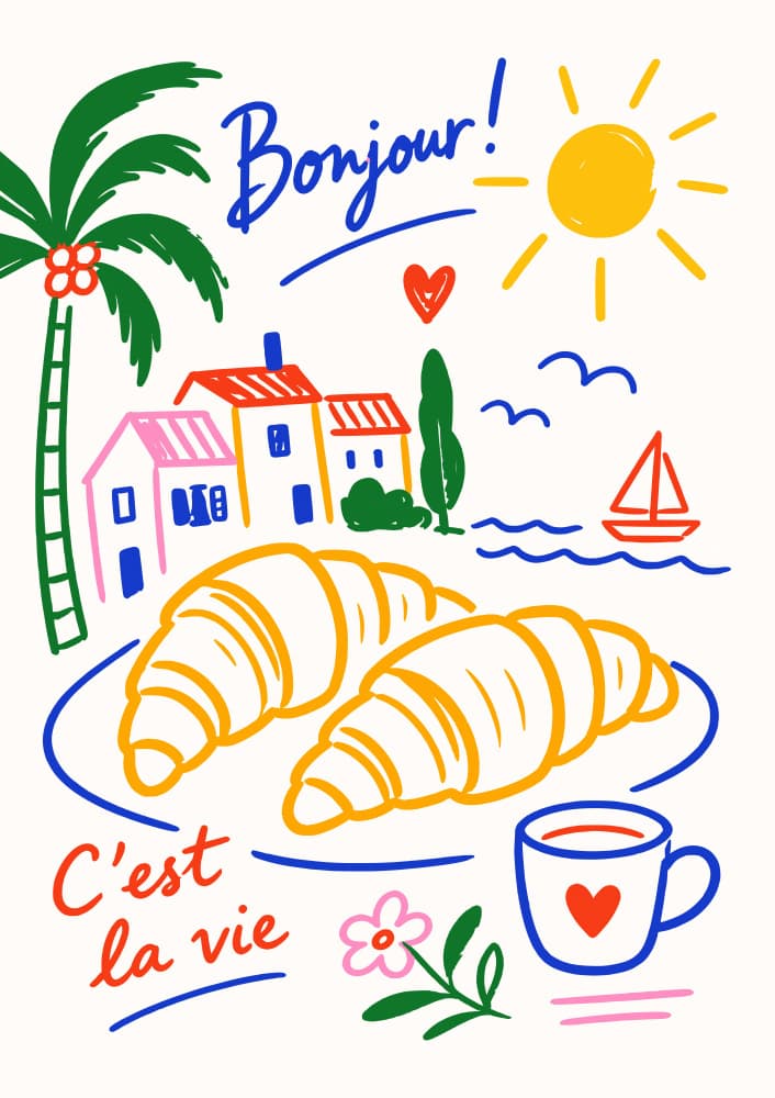 Sunny French Breakfast by Patryk Krygowski — canvas wall art