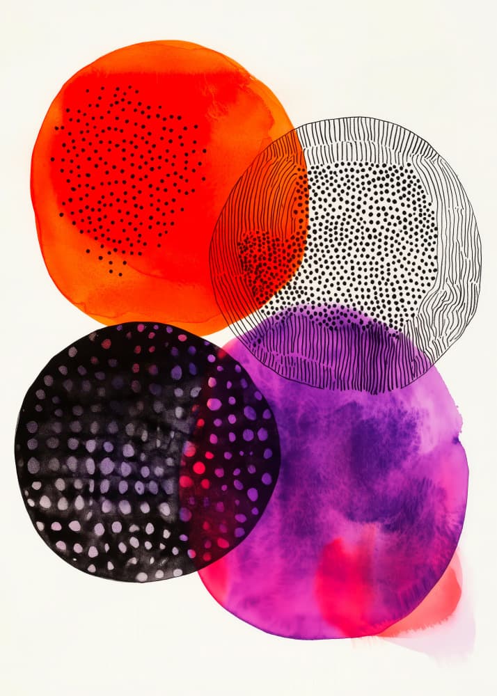 Vibrant Abstract Circles by Justyna Jaszke — canvas wall art