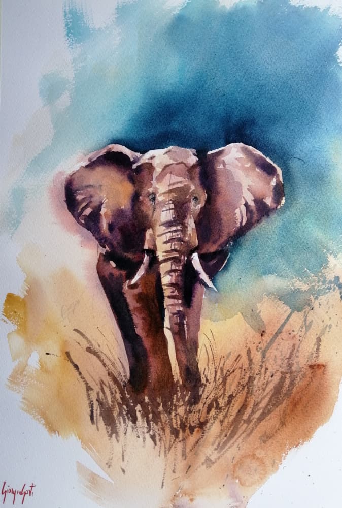 Wild African Elephant by Giorgio Gosti — canvas wall art