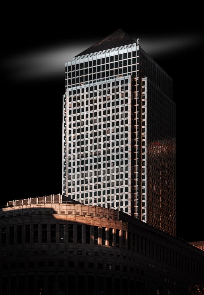 Dramatic Urban Skyscraper by Luigi Greco — canvas wall art