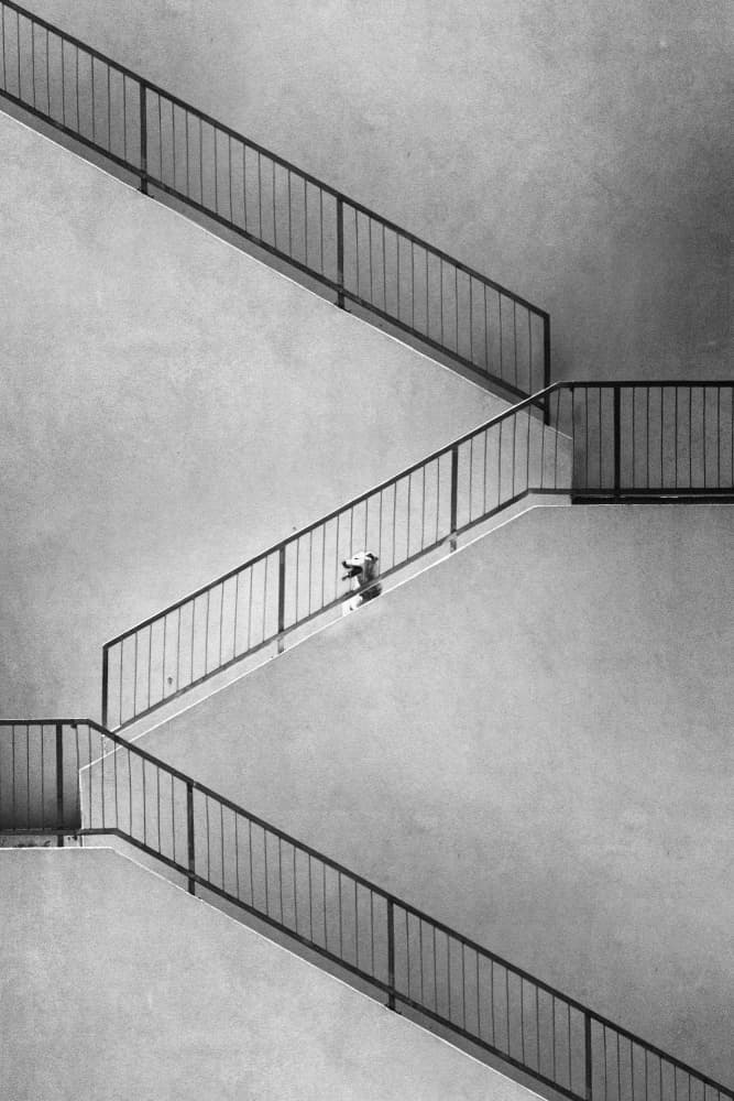 Geometric Staircase Figure by Marius Cinteza — canvas wall art