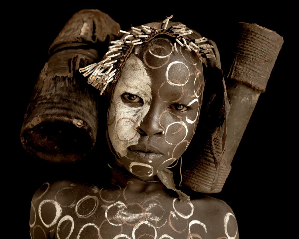 Intense Tribal Portrait by Tori E Bohn — canvas wall art