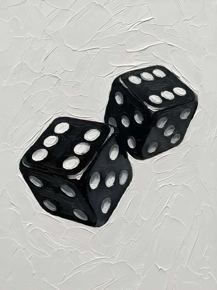 Lucky Black Dice by HUGO — canvas wall art