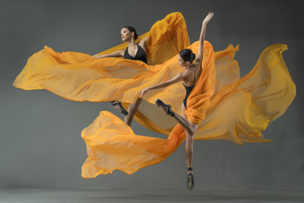 Flowing Fabric Ballet by Ajar Setiadi — canvas wall art