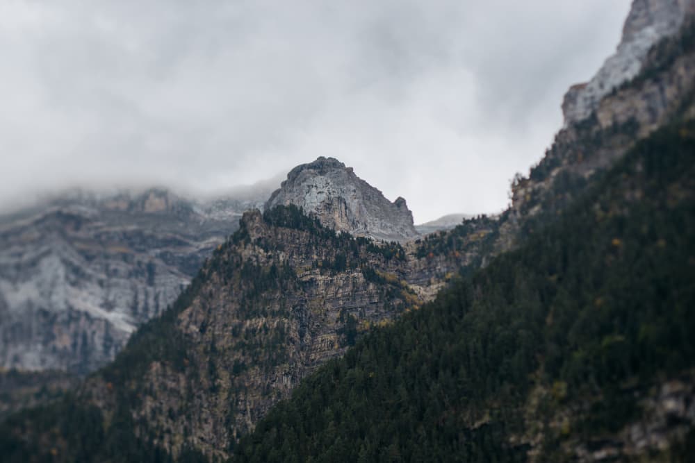 Cloudy Mountain Peaks by Javier Pardina — canvas wall art