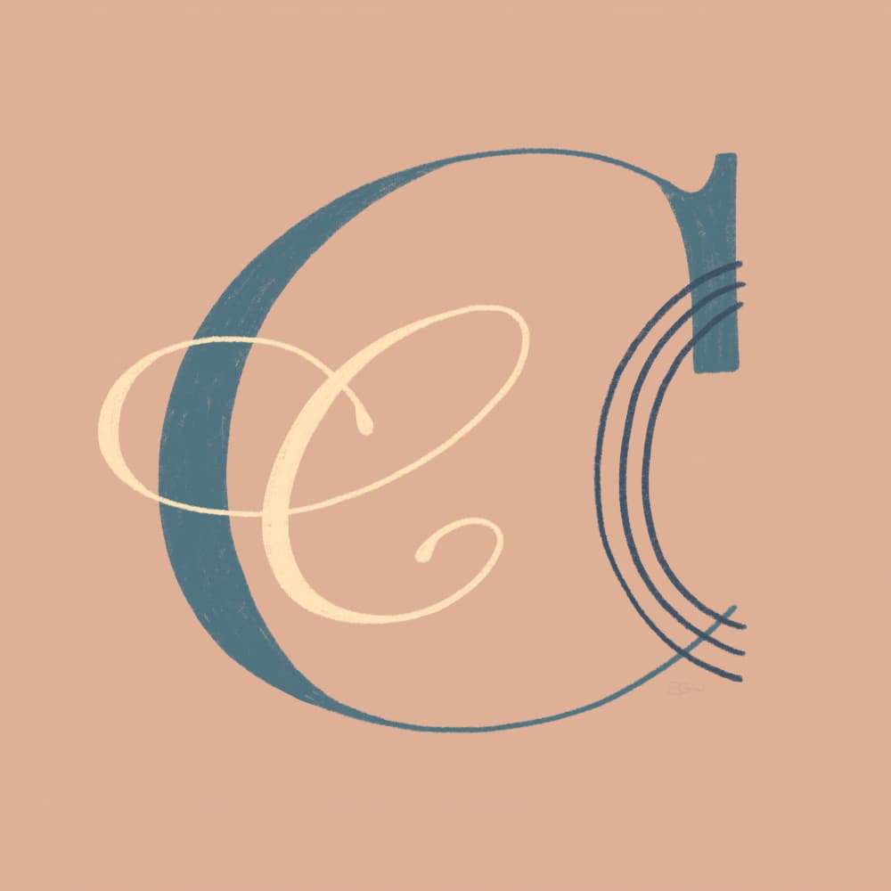 Elegant Music Letter C by Sofie Björkgren-Näse — canvas wall art