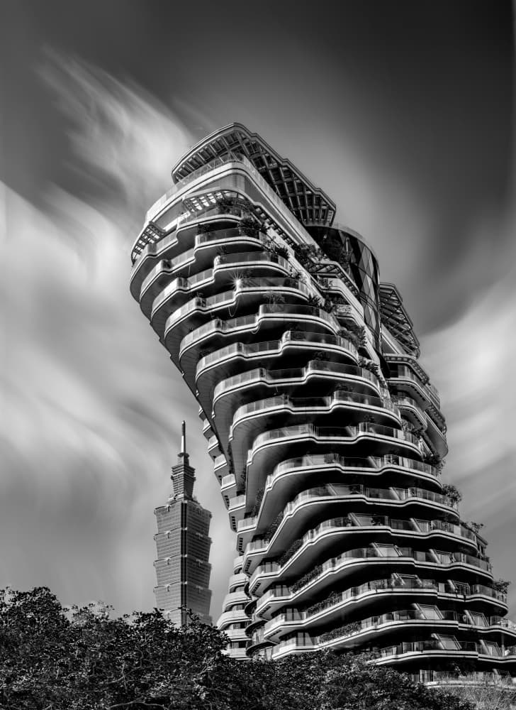 Twisted Skyscraper Taipei Sky by Mike Kreiten — canvas wall art