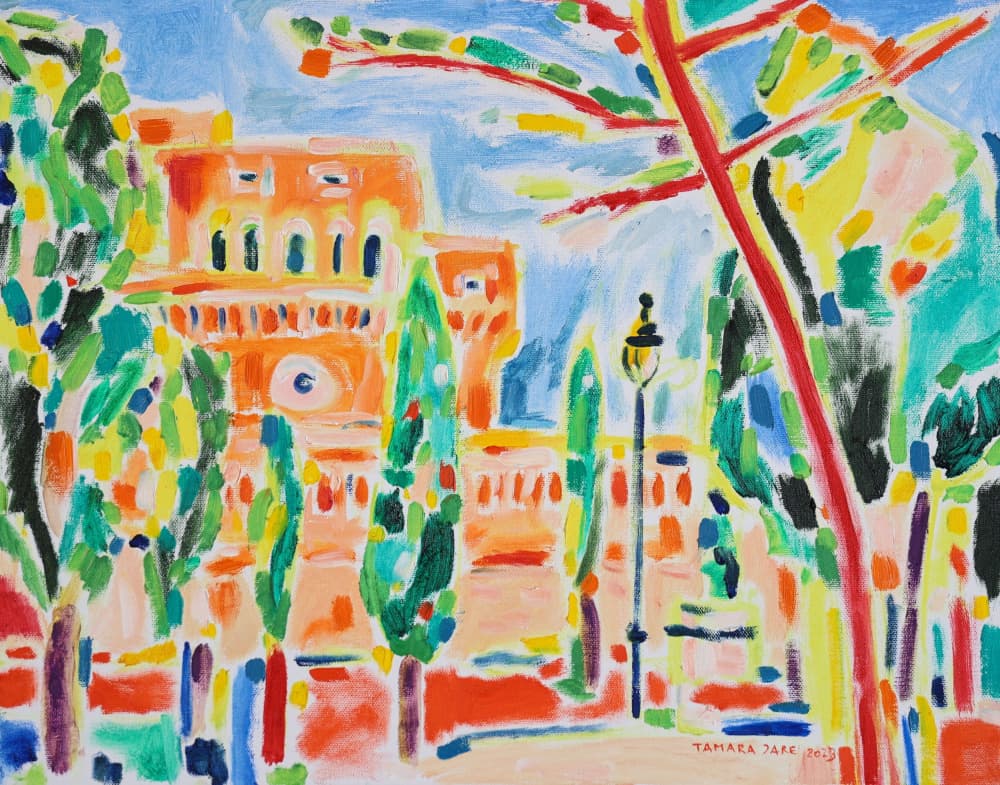 Vibrant City Park by Tamara Jare — canvas wall art