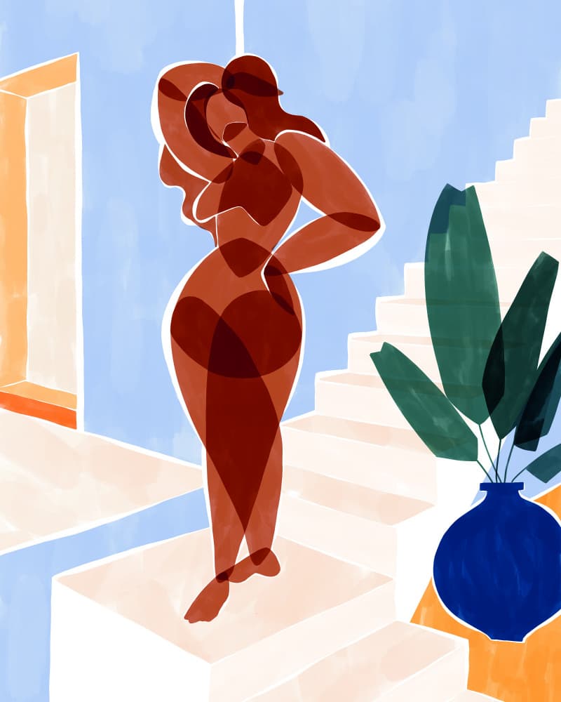 Sensual Woman Steps by Ivy Green Illustrations — canvas wall art
