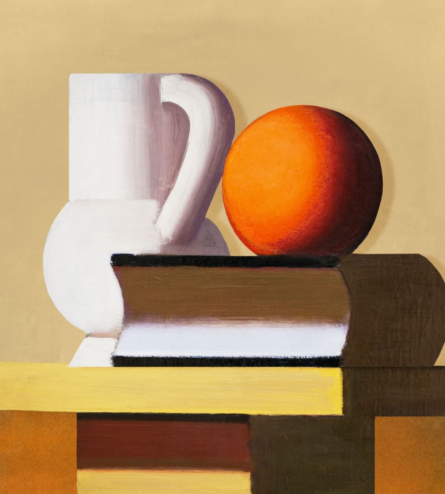 Modern Still Life Orange by Marja van den Hurk — canvas wall art