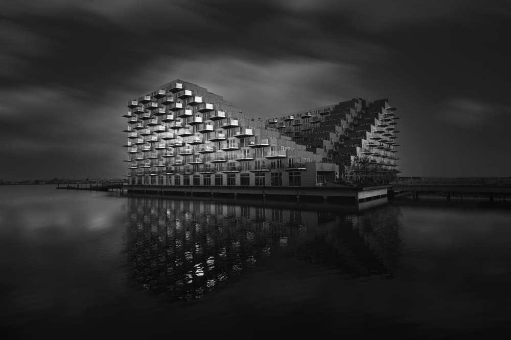 Waterfront Building Reflection by Greetje van Son — canvas wall art