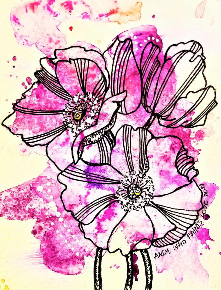 Vibrant Floral Splash by Anda Bieza — canvas wall art