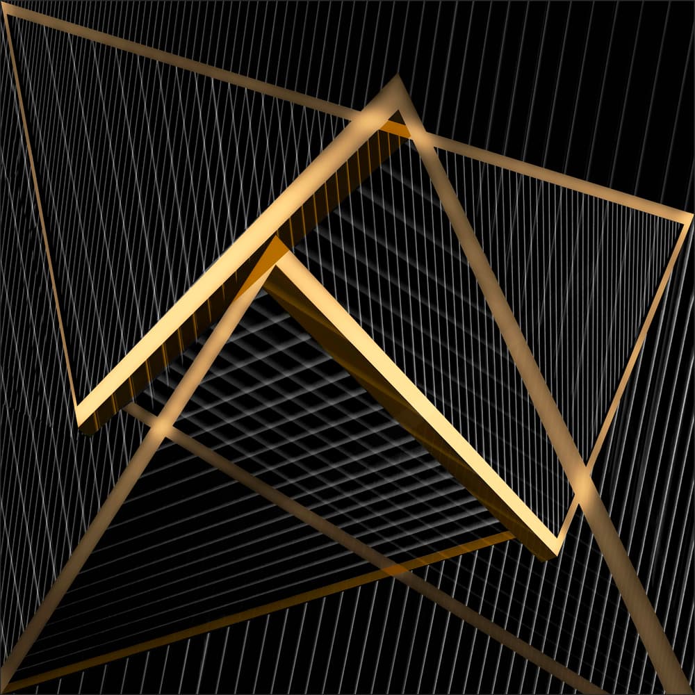 Golden Abstract Geometry by Gilbert Claes — canvas wall art