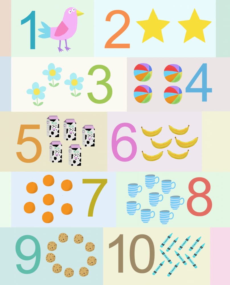 Colorful Counting Chart by Carla Daly — canvas wall art