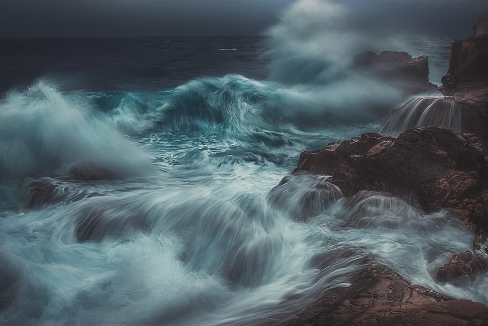 Moody Coastal Waves by Paolo Lazzarotti — canvas wall art