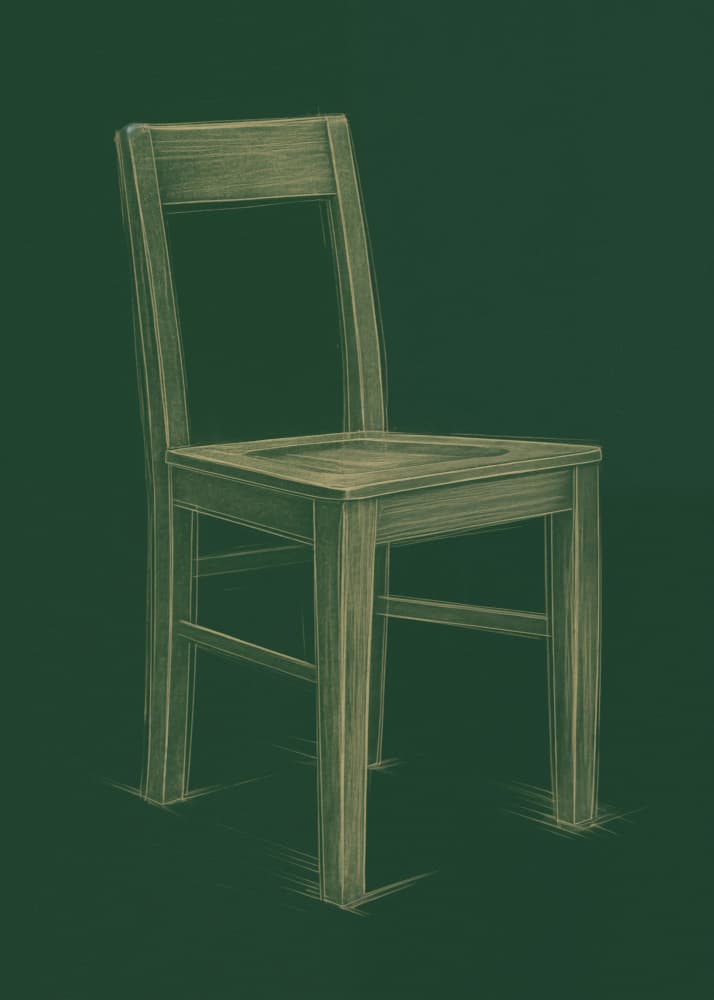 Chalkboard Chair Sketch by Andreas Magnusson — canvas wall art